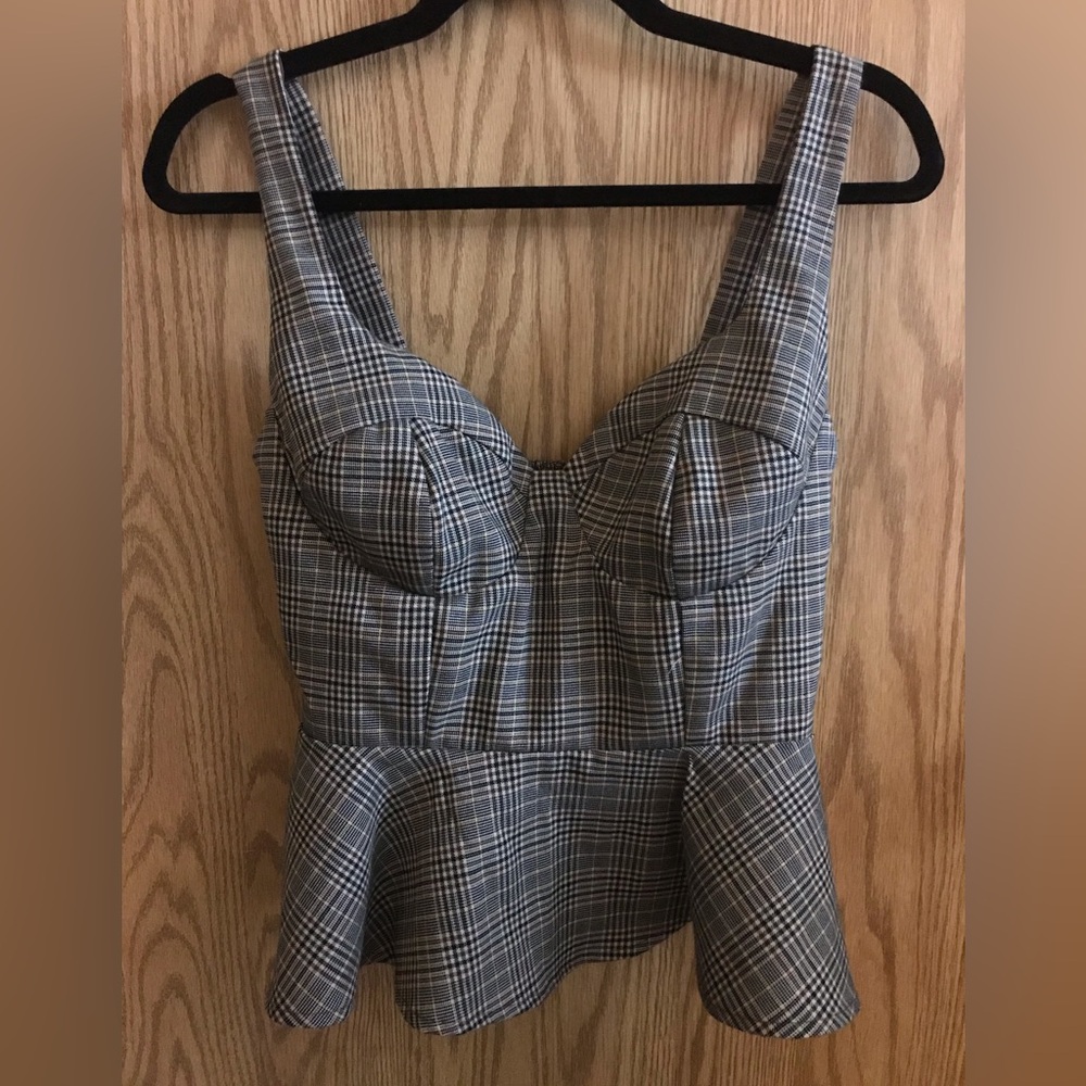 Plaid Peplum Tank